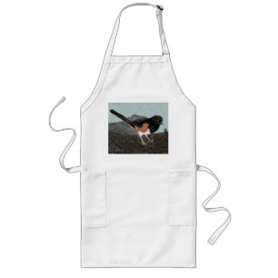 Delantal Largo Watercolor Eastern Towhee Apron
