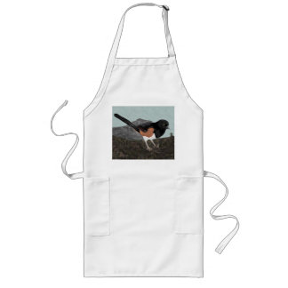 Delantal Largo Watercolor Eastern Towhee Apron
