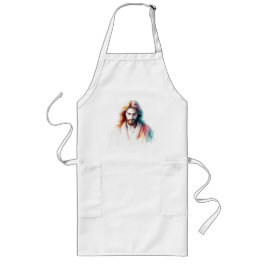 Delantal Largo Watercolor Jesus Christ Portrait – Serene & Spirit