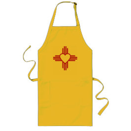 Delantal Largo Zia Corazón Rojo y Amarillo Apron