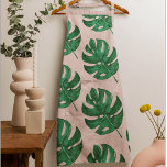 Delantal Las aguas modernas dejan un patrón rosa y verde<br><div class="desc">Las aguas modernas dejan un patrón rosa y verde</div>