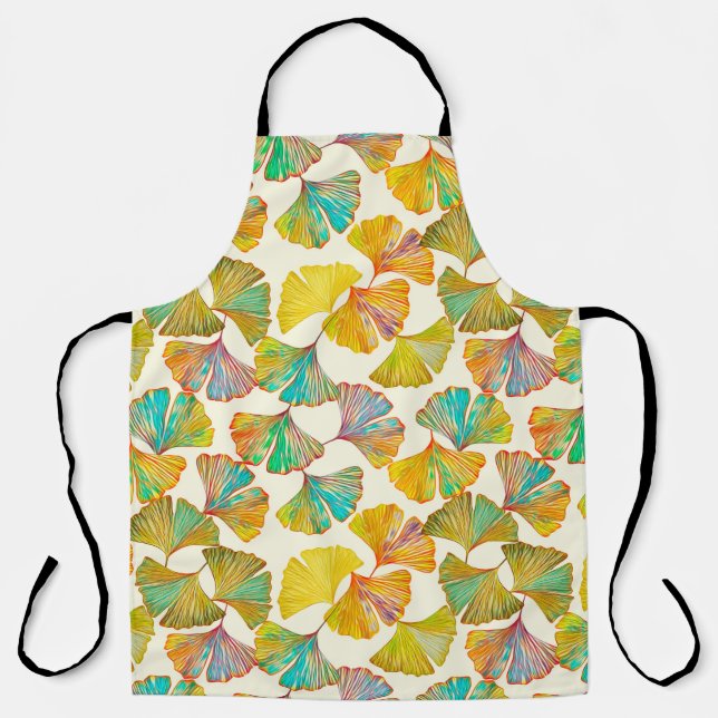 Delantal Las hojas de gingko en el suelo son un patrón sin  (Anverso)