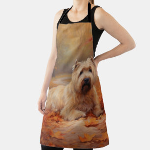 Delantal Las hojas de Wheaten Terrier se inspiran en otoño