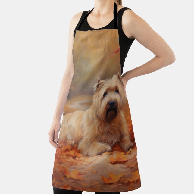 Delantal Las hojas de Wheaten Terrier se inspiran en otoño (in situ)