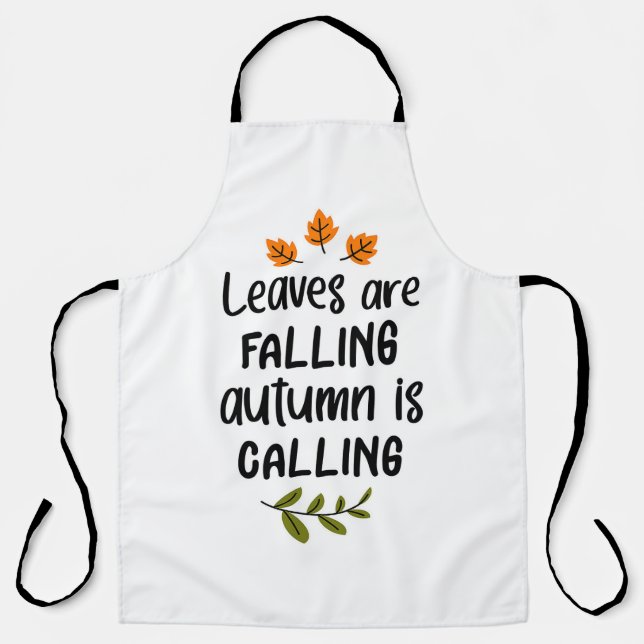 Delantal Las hojas se caen, el otoño llama (Anverso)