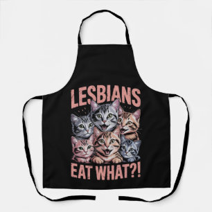 Delantal Las lesbianas comen qué gato divertido Lesbiana Or