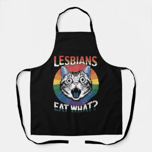 Delantal Las lesbianas comen qué humor de gato bandera de o