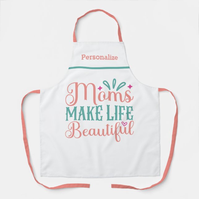 Delantal Las mamás hacen un regalo hermoso para la cocina d (Anverso)