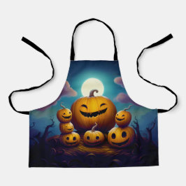 Delantal Las siete calabazas ríen en la noche de Halloween