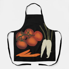 Delantal Las zanahorias de tomates son vegetales frescos