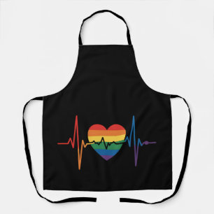 Delantal Latidos del corazón LGBTQ Orgullo del corazón Gay