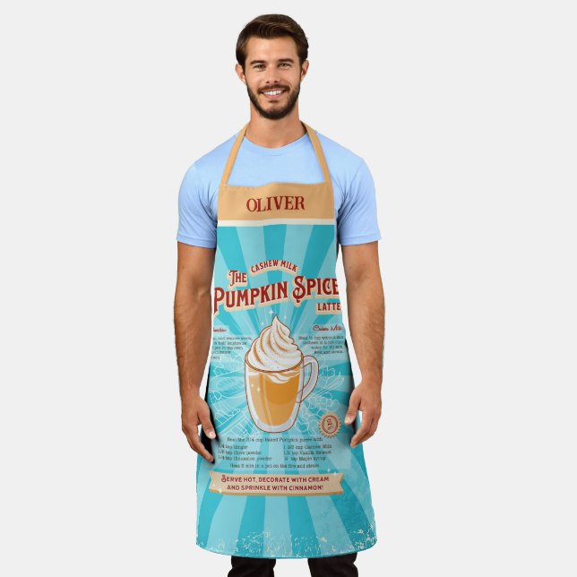 Delantal Latte de especias de calabaza veneciana - Poster d (Gastado)