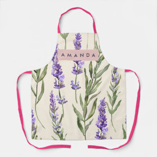 Delantal Lavanda Awatercolor Elegante Personalizada