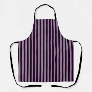 Delantal Lavanda de moda Rayas verticales moradas y negras