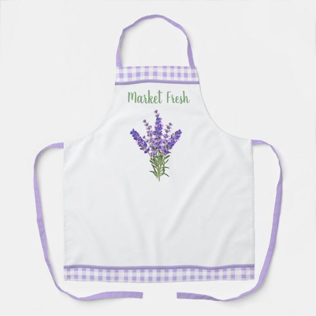 Delantal Lavanda fresca del mercado de Apron (Anverso)