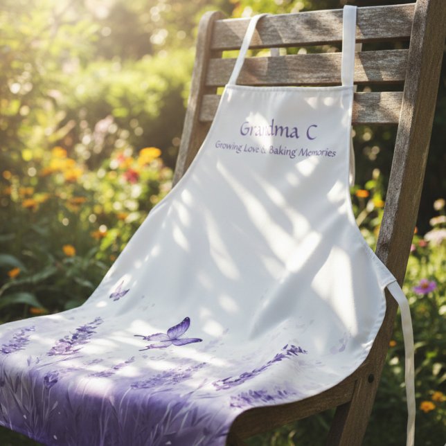 Delantal Lavender Bloom Grandma  (Lavender floral grandma apron)