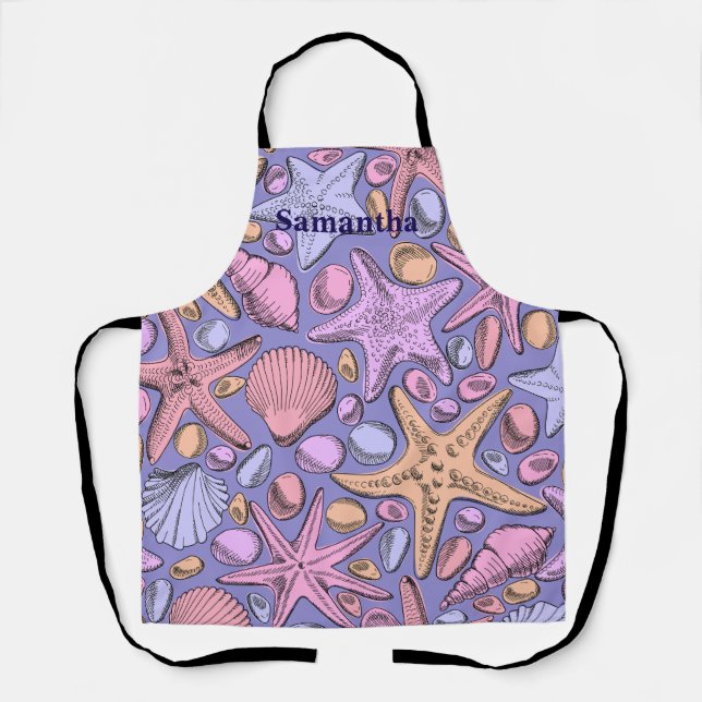 Delantal Lavender Seashell Personalized Apron (Anverso)