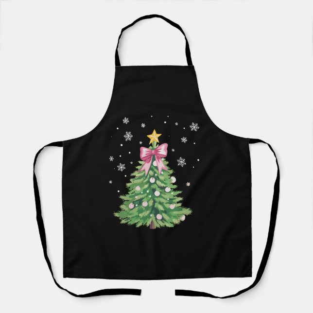 Delantal Lazo de árbol de Navidad Xmas Fiesta (Anverso)