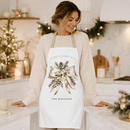 Delantal Lazo de Navidad Elegante Personalizado 
