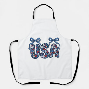 Delantal Lazo floral USA Diseño vectorial patriótico_1