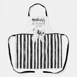 Delantal Lazo negro rayas negras y blancas nombre caprichos