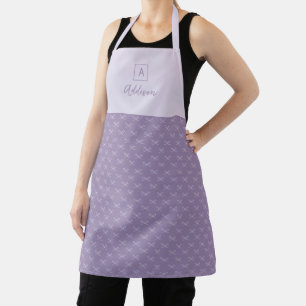 Delantal Lazo Sencillo Morado con Monograma Personalizado