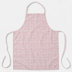 Delantal Lazos de cinta rosa boho sobre fondo rosa suave