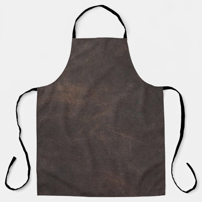 Delantal Leather texture scrapbooking brown (Anverso)