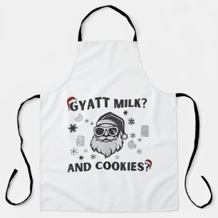 Delantal Leche Gyatt y Galletas Divertido Santa Gen Alpha
