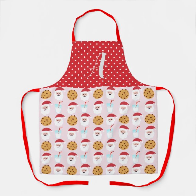 Delantal Leche rosa y galletas apron, mediano (Anverso)