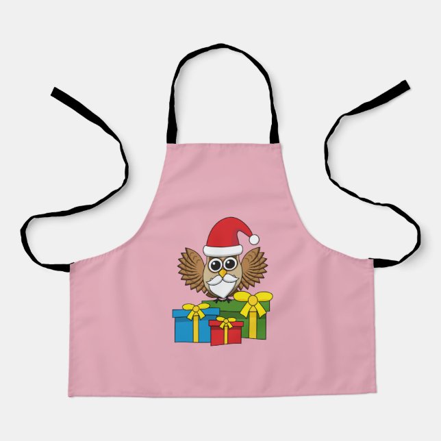 Delantal Lechuza de Santa Claus con regalos (Anverso)