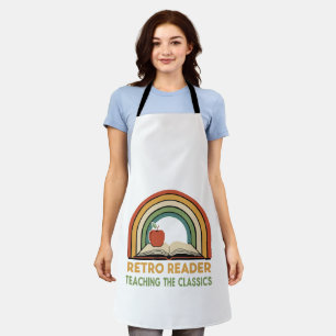 Delantal Lector Retro Enseñando Clásicos Vintage 70s