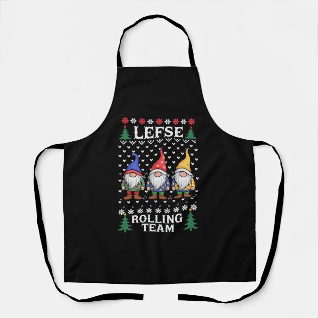 Delantal Lefse Rolling Team Navidades Baking Gnome Xmas (Anverso)