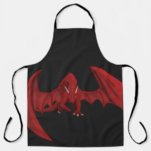 Delantal Legendaria criatura mítica del Dragón Rojo Fantasí