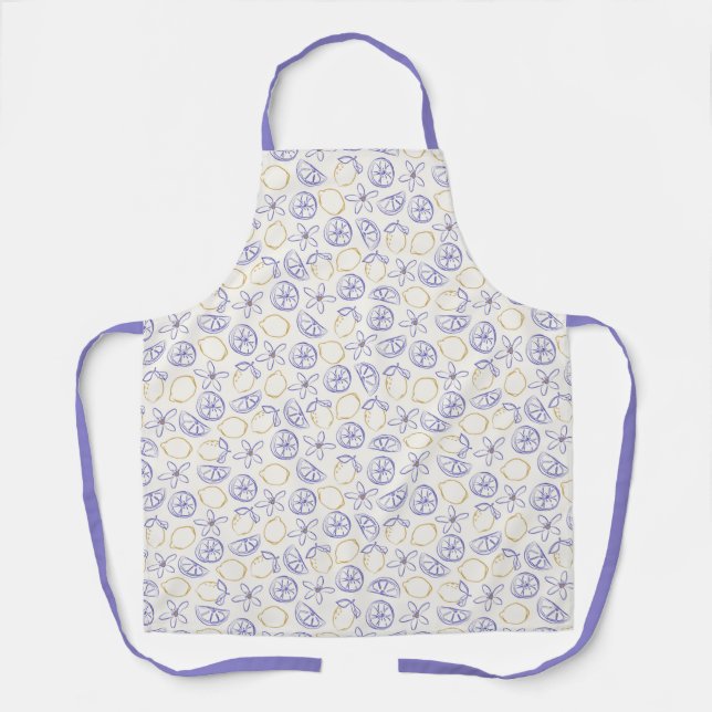 Delantal Lemon Doodle Pattern Apron (Anverso)