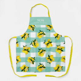 Delantal Lemon Moda Aqua Gingham