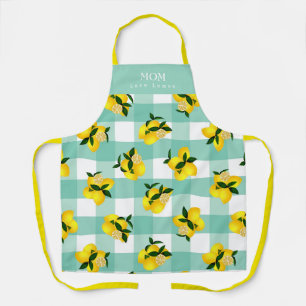 Delantal Lemon Moda Aqua Gingham