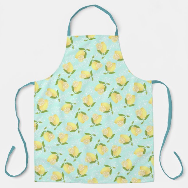 Delantal Lemon Motif Love Blue (Anverso)