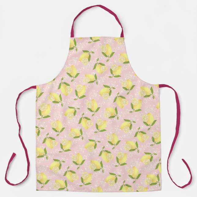 Delantal Lemon Motif Love Peach (Anverso)
