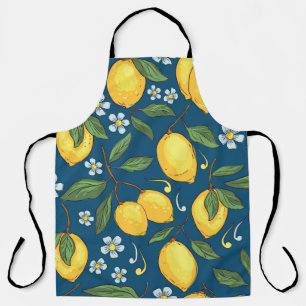 Delantal Lemones Amarillos: Patrón de fruta tropical.
