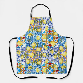 Delantal Lemones, Mediterráneo, majólica, azulejos italiano