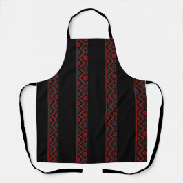 Delantal lentes de belleza rojas y negras