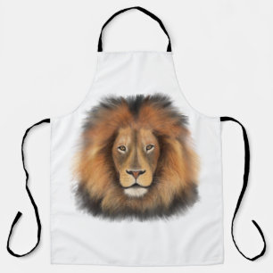 Delantal león acuarela Leo rey safari animal selva gato