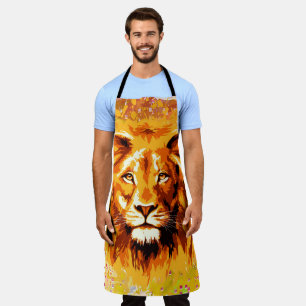 Delantal León de Safari   Dibujo de León colorido   Pintura
