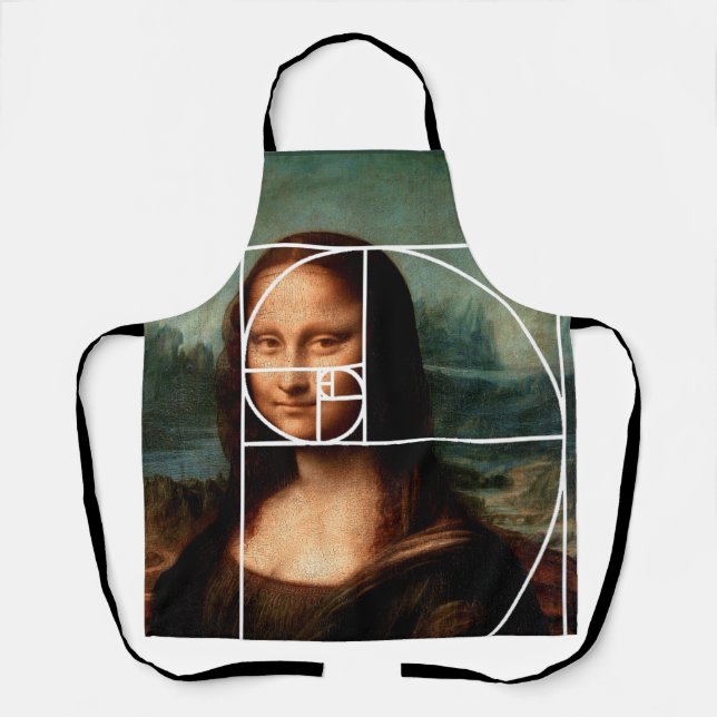 Delantal Leonardo da Vinci Mona Lisa Fibonacci Sequence (Anverso)