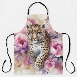 Delantal Leopard Cub y Rosas Apron