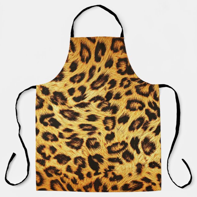Delantal Leopard de moda: Patrón de diseño de piel. (Anverso)