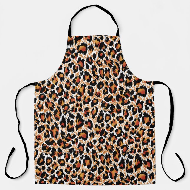 Delantal Leopard Geometrical: Ilustracion con patrones (Anverso)