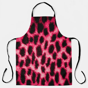 Delantal Leopard Leather: Textura Rojo-Negro.