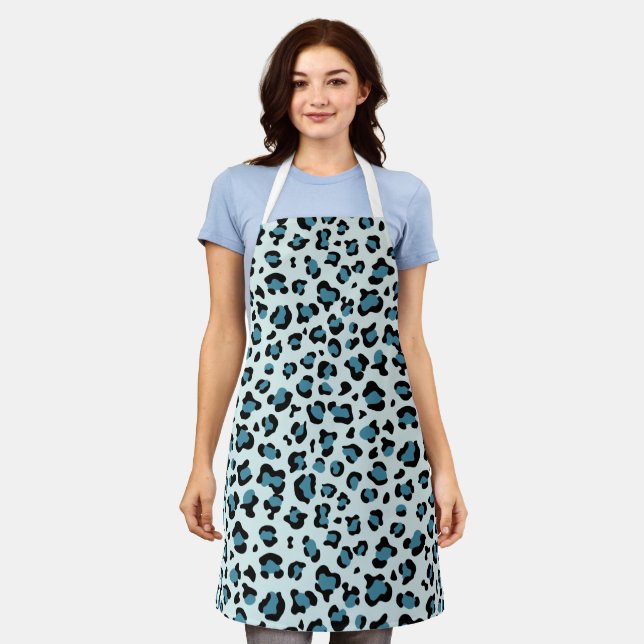 Delantal Leopard Print, Leopard Spots, Blue Leopard (Gastado)